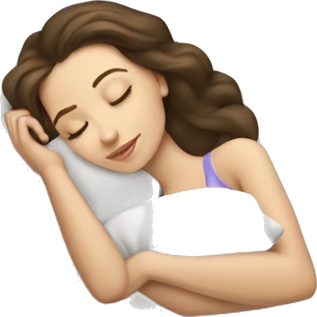 sleeping beauty brunette white girl with a silk pillow emoji