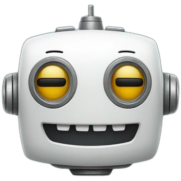 cute happy robot head with a smile emoji