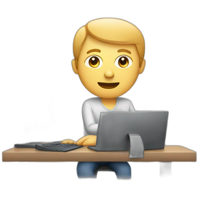 man at computer emoji