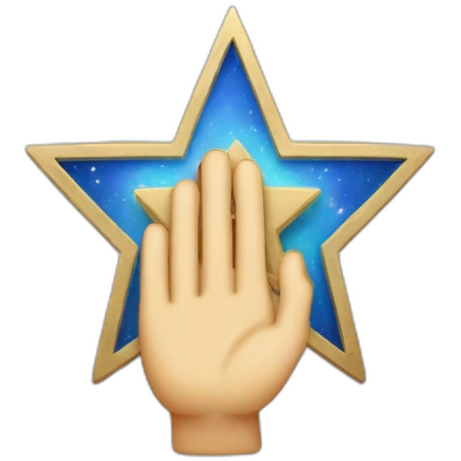 chamsa with a jewish star in the middle of the palm emoji