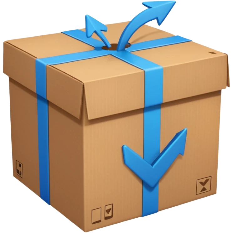 package box with arrows circling around it emoji