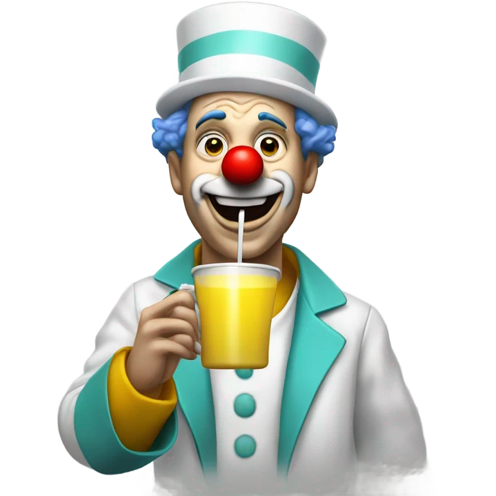 Clown doctor drinking disgusting yellow drink emoji