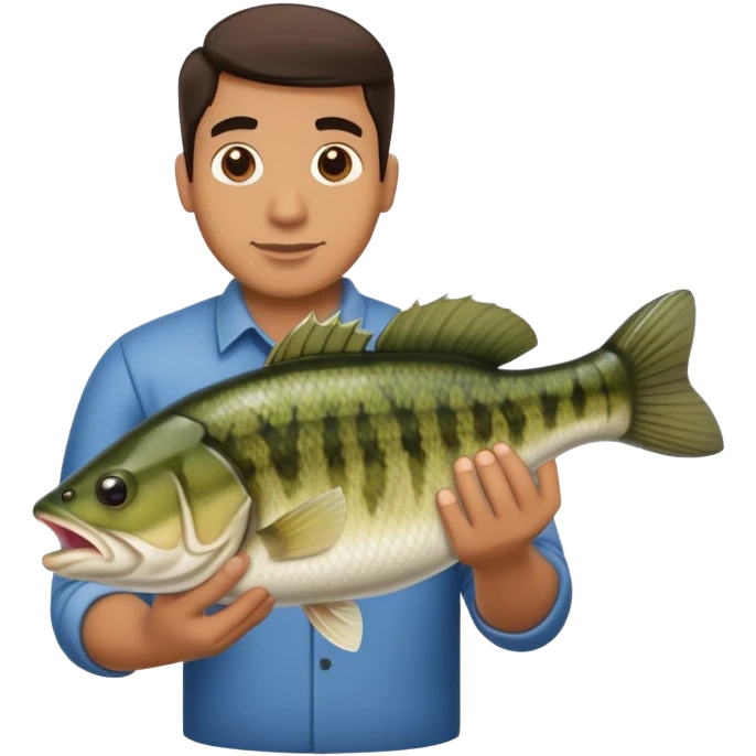 man holding a largemouth bass fish emoji