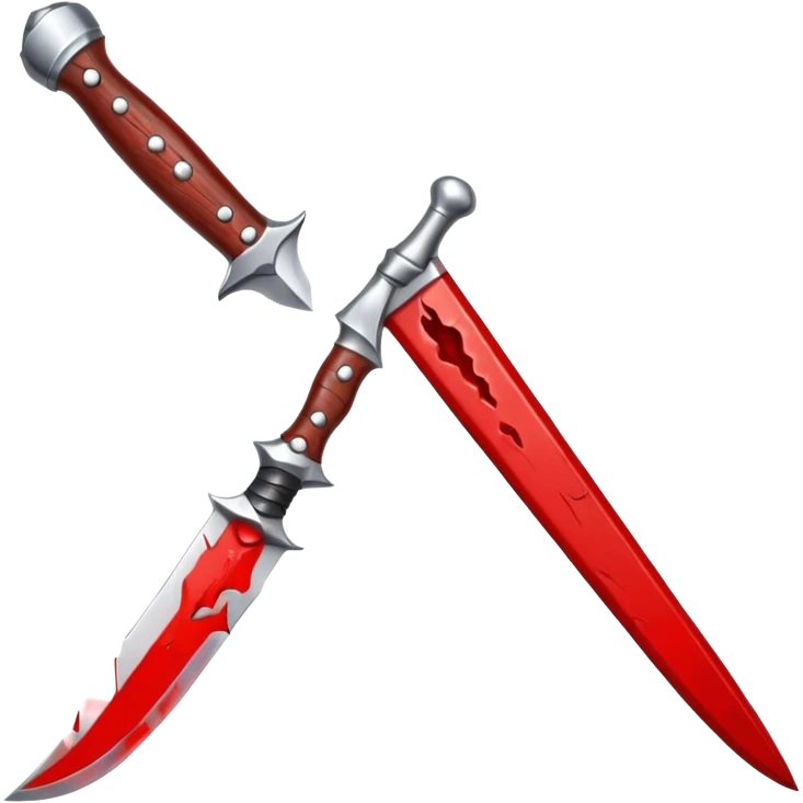 Bloody dagger, cartoon horror emoji, small, no background emoji