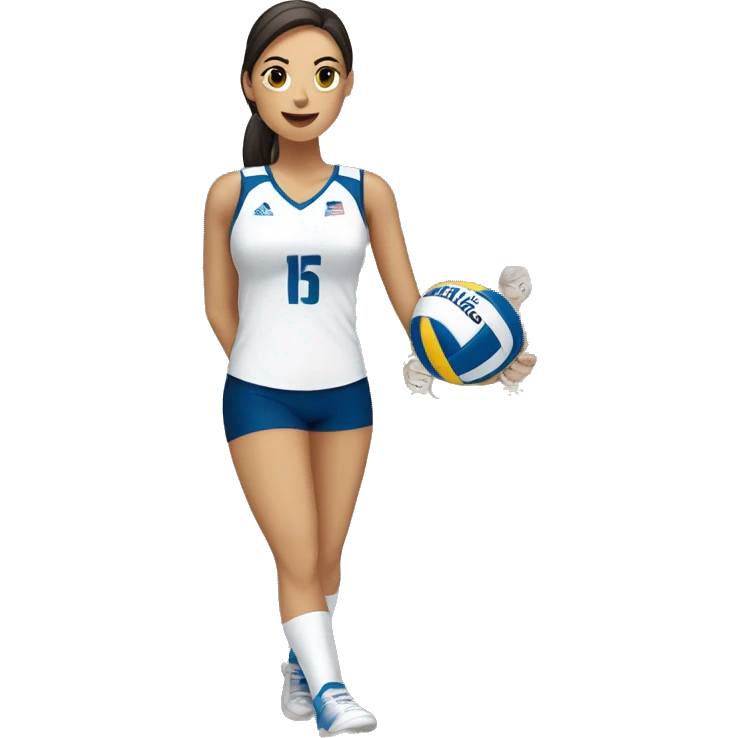 Volleyball mujer blanca número 15 emoji