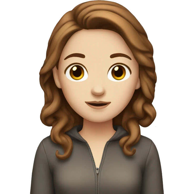 White girl with brown hair emoji