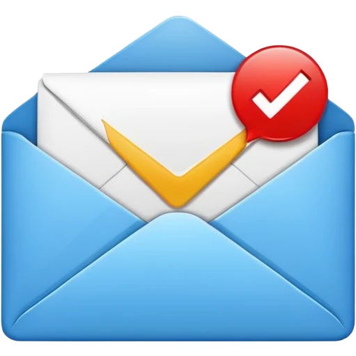 clean email envelope with checkmark emoji