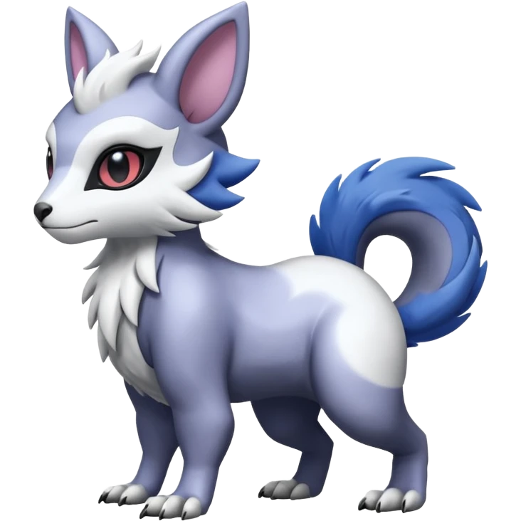 Shiny Furret-Absol-Noibat-Protogen-Vernid-Sergal-Hybrid (Full body) emoji
