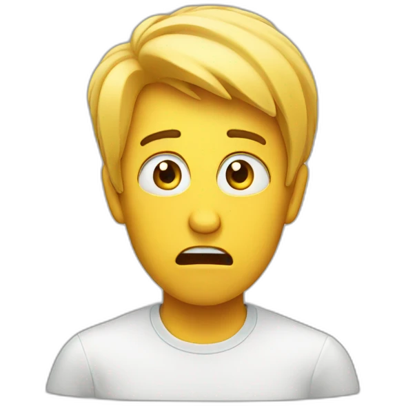 Shocked but also empathetic person emoji