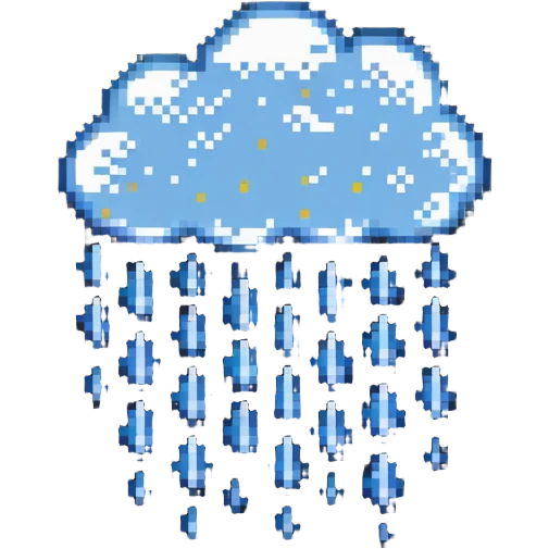 rain cloud with raindrops falling emoji