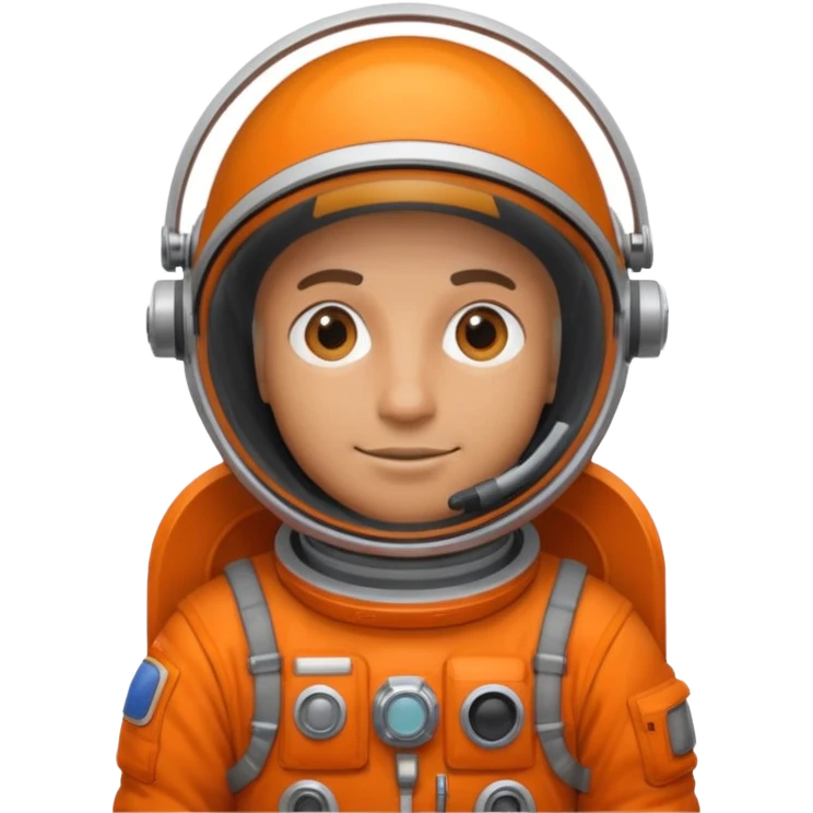 Engineer in an orange astronaut suit emoji