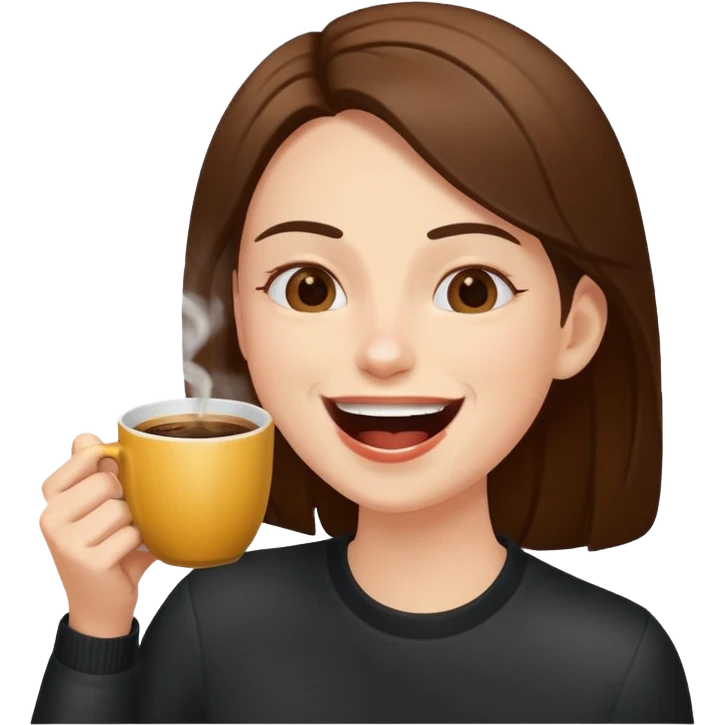 Spitting coffee while laughing emoji