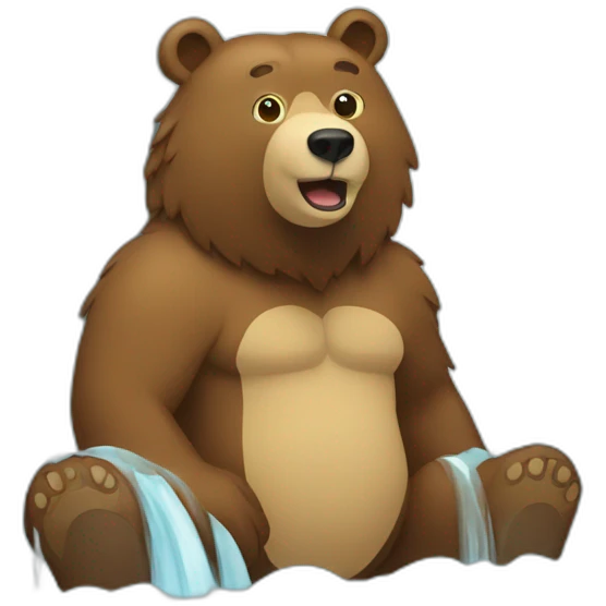 A bear in a waterfall emoji