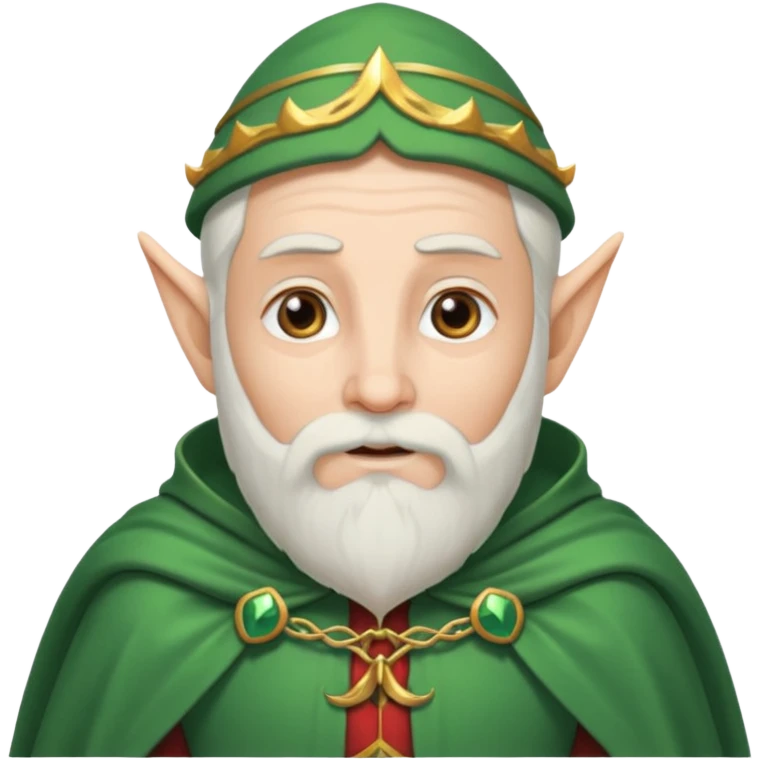 Wise elf with white beard and cape emoji