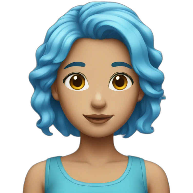 Girl with blue hair emoji