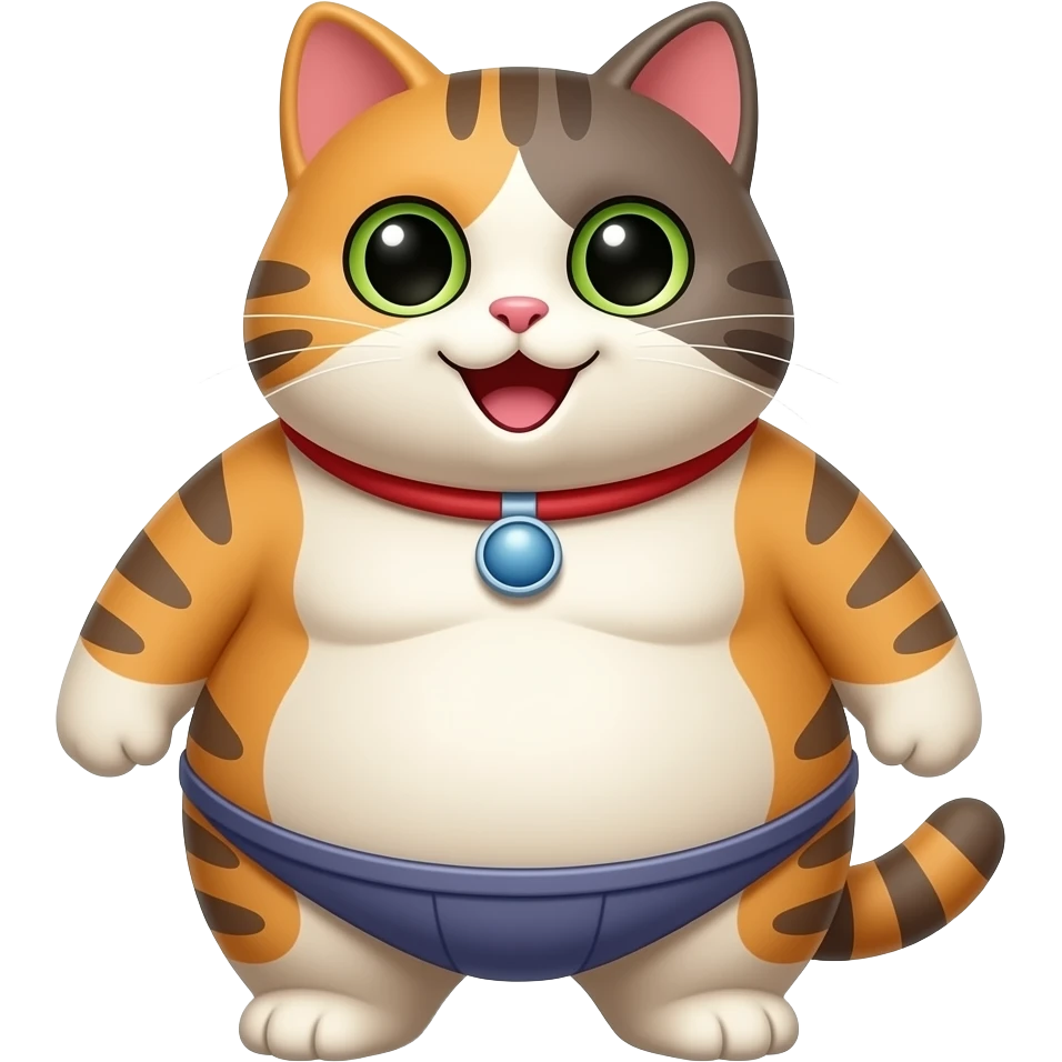 a happy sumo cat emoji
