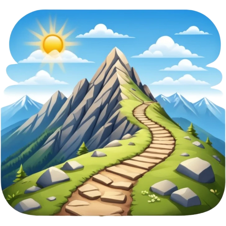 mountain landscape with trail, trekking emoji