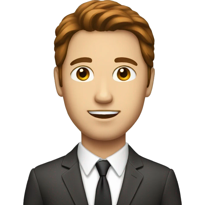 SUIT MAN WITH BROWN-HAIRED emoji