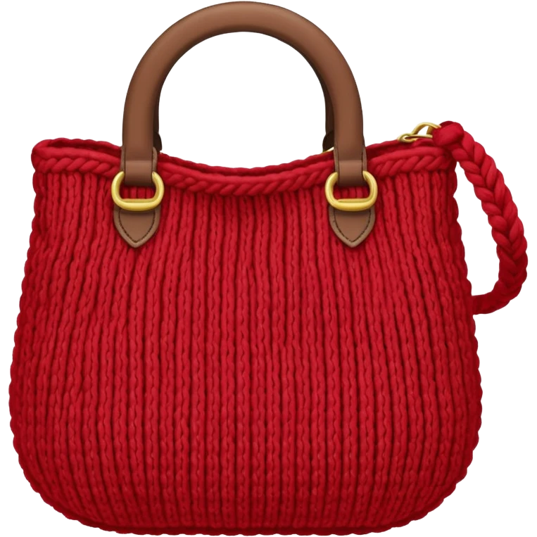 knitted bag red emoji
