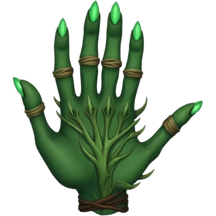 green magical thief hand from Skyrim emoji