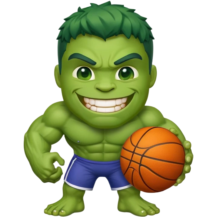 Hulk imoji with basketball  emoji