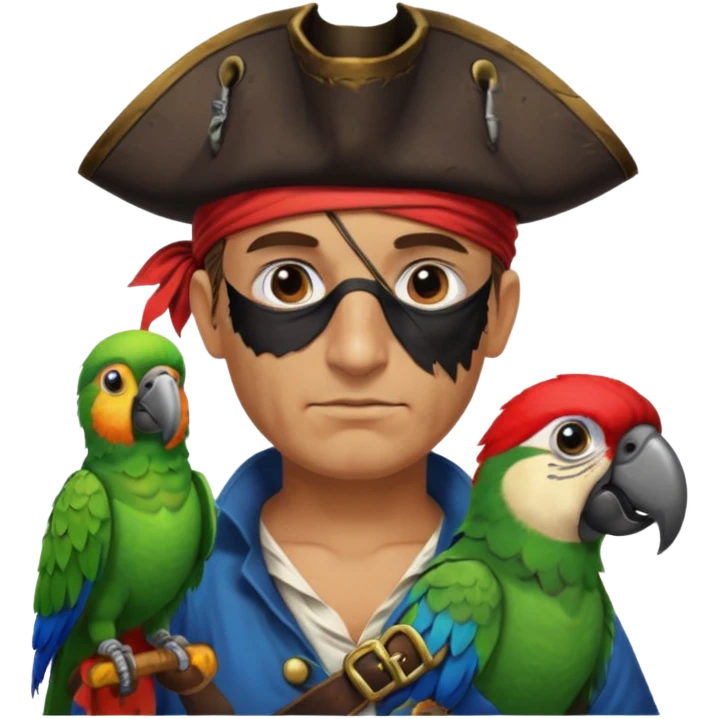 pirate and parrot emoji