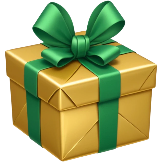 gift in golden and green shadows emoji