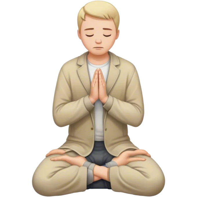 a white man pleading on knees with hands in prayer  emoji