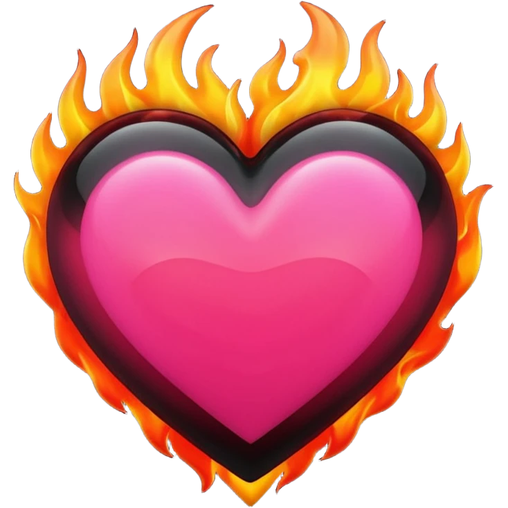 Black, red, hot pink heart make it way more flashy, lightly wreathed in flame tone down the flames a little  emoji
