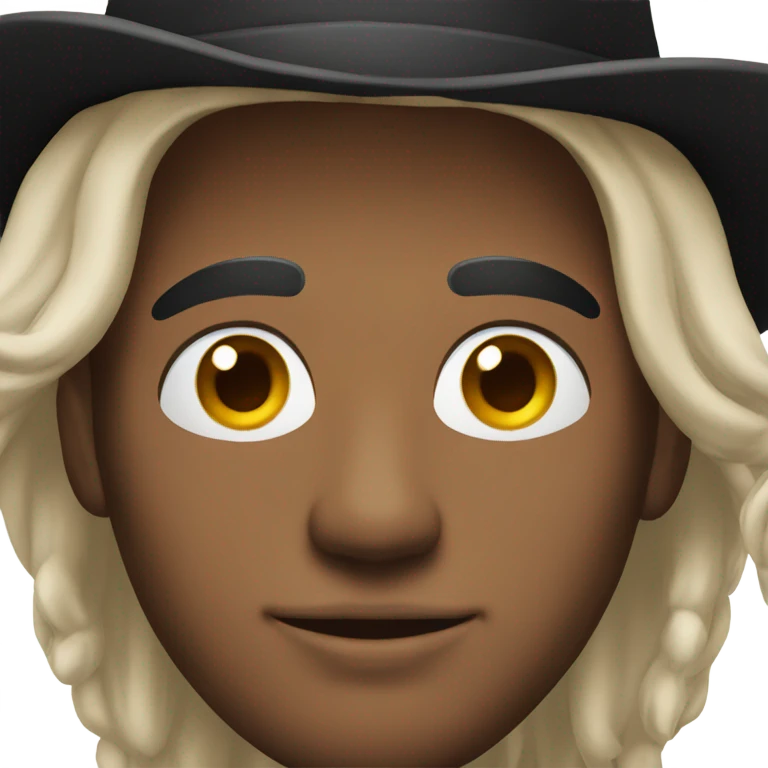 handsome male portrait in black hat emoji