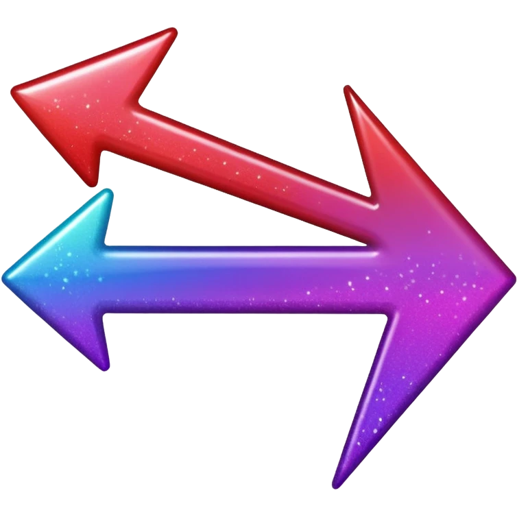 color gradient between red and purple glitter arrow right emoji