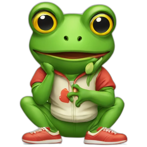 frog in retro tracksuit emoji