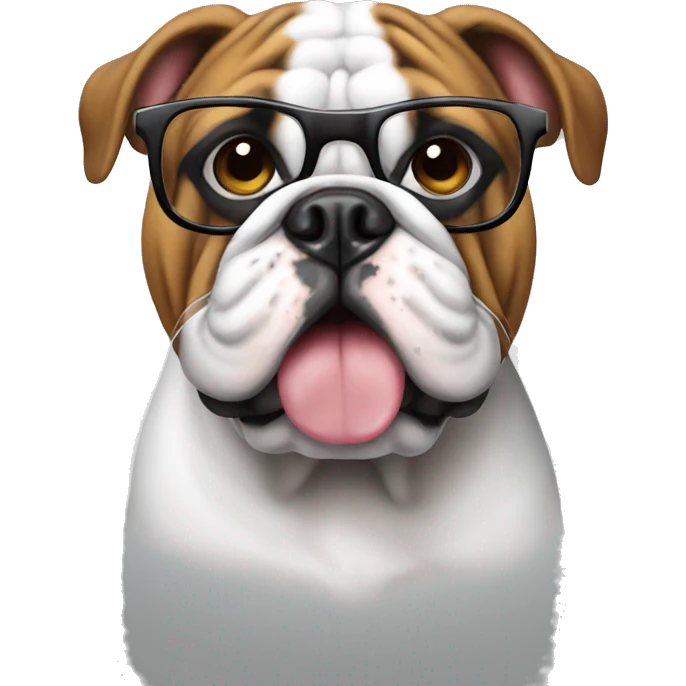 bulldog with glasses emoji