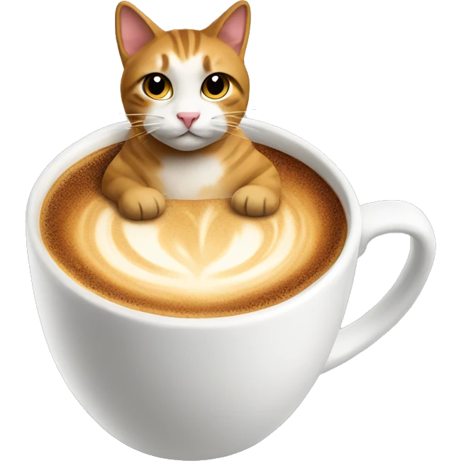 Coffee cup on Top of a cat emoji