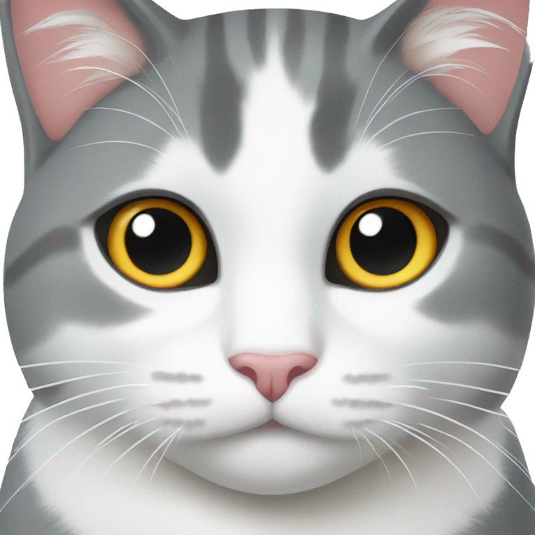 A grey and white cat emoji