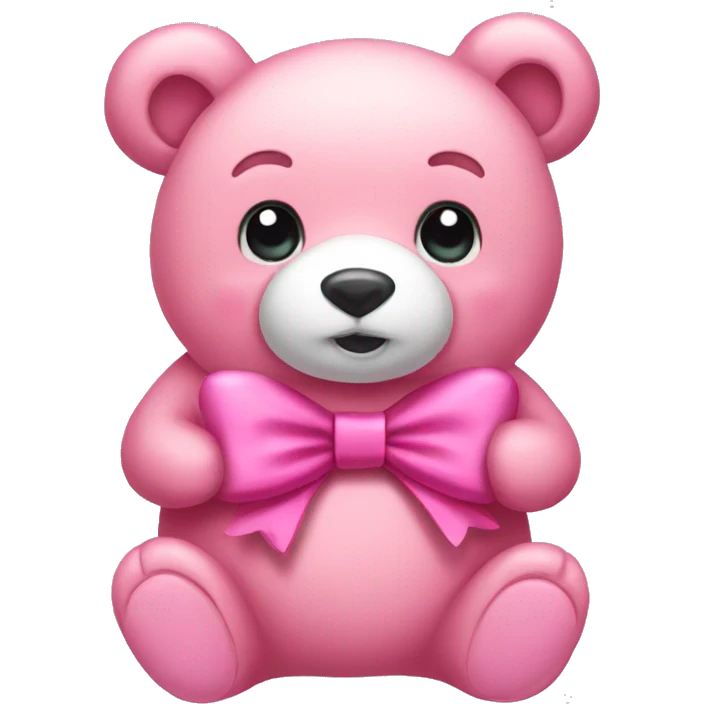 Pink bear with a bow  emoji