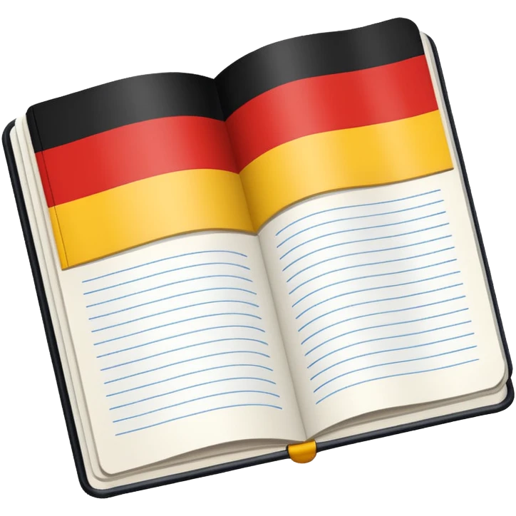 open notebook with German flag on the page emoji