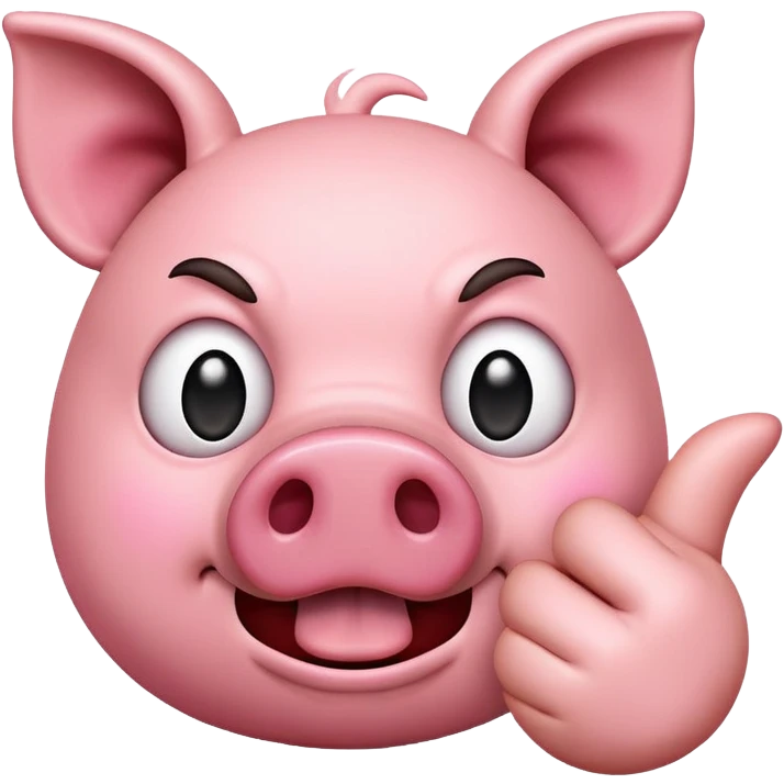 emoji flipping off with a pig face emoji