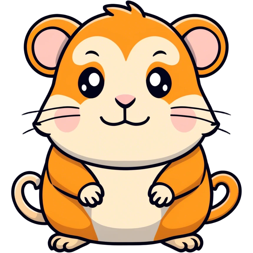 Hamster head and monkey body emoji
