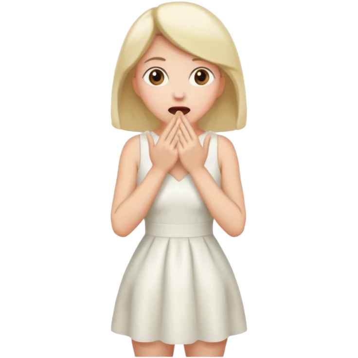 woman surprised with her hands over her mouth, full body emoji