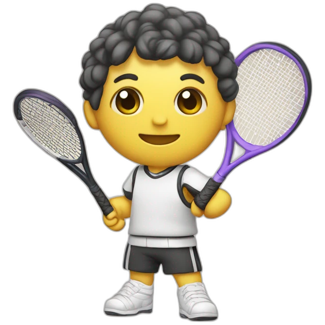 Kawaii Conquistadores with tennis racket emoji