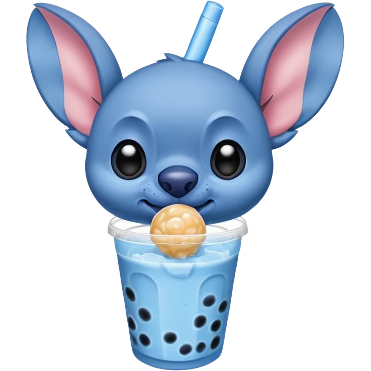 Stitch qui boit un bubble tea  emoji