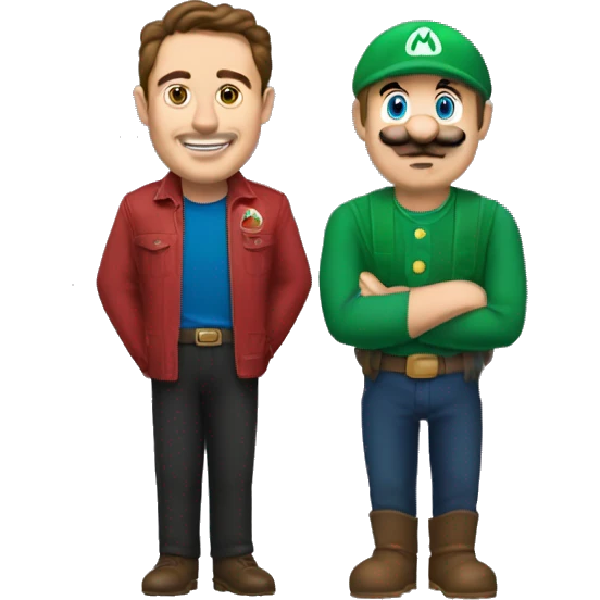 elon muskc and mario sur emoji