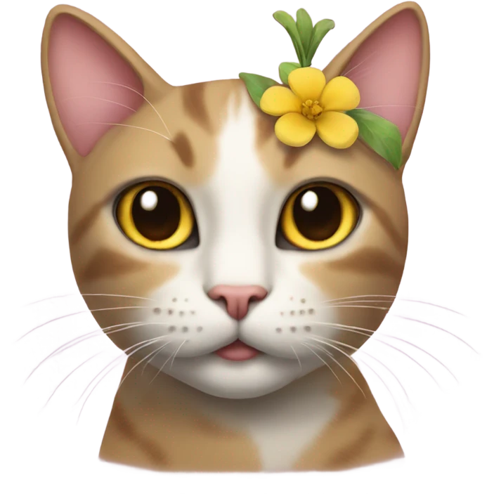 Cat with a flower in the head emoji