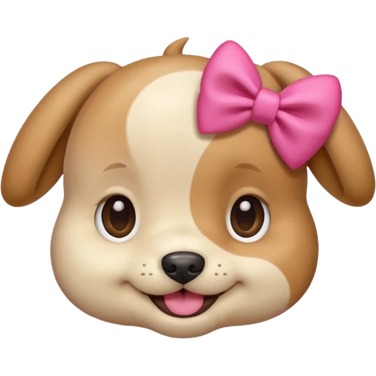 This puppy HEAD 🐶 with a pink bow, please in apple ios emoji stylem emoji