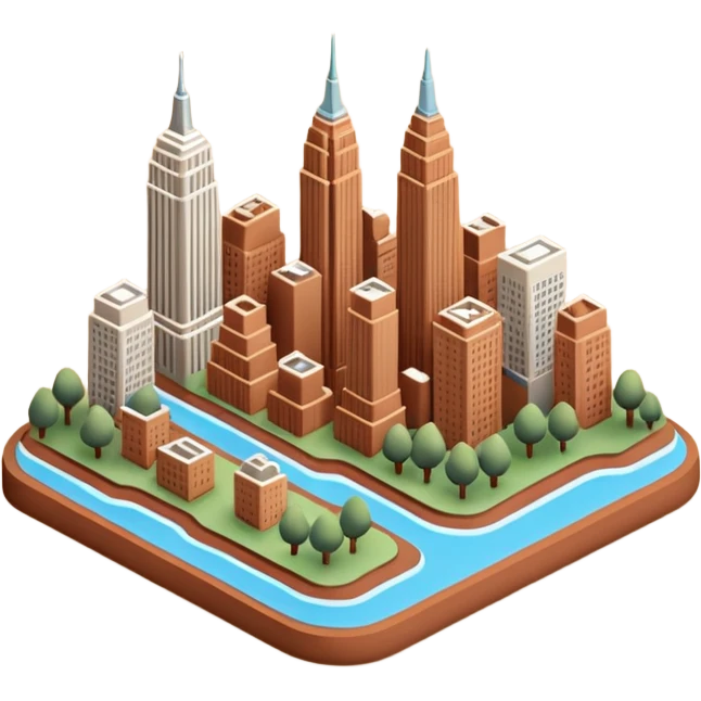 new york city 3d clay isometric icon emoji