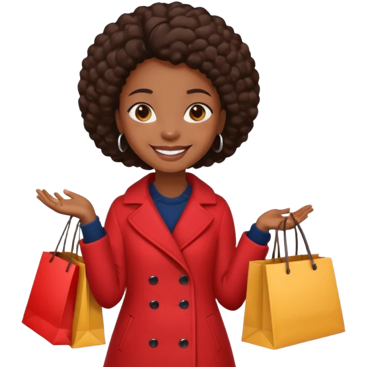 black girl holding shopping bags  emoji