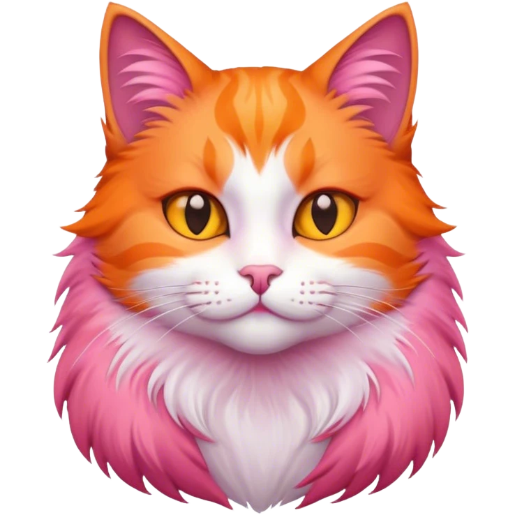 Lesbian cat pink orange  emoji