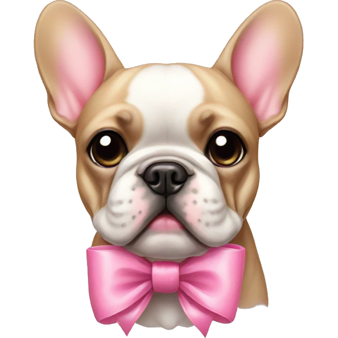 French bulldog with pink bow emoji