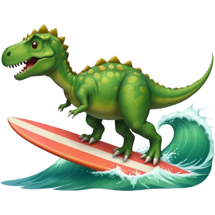 Dino surfing emoji